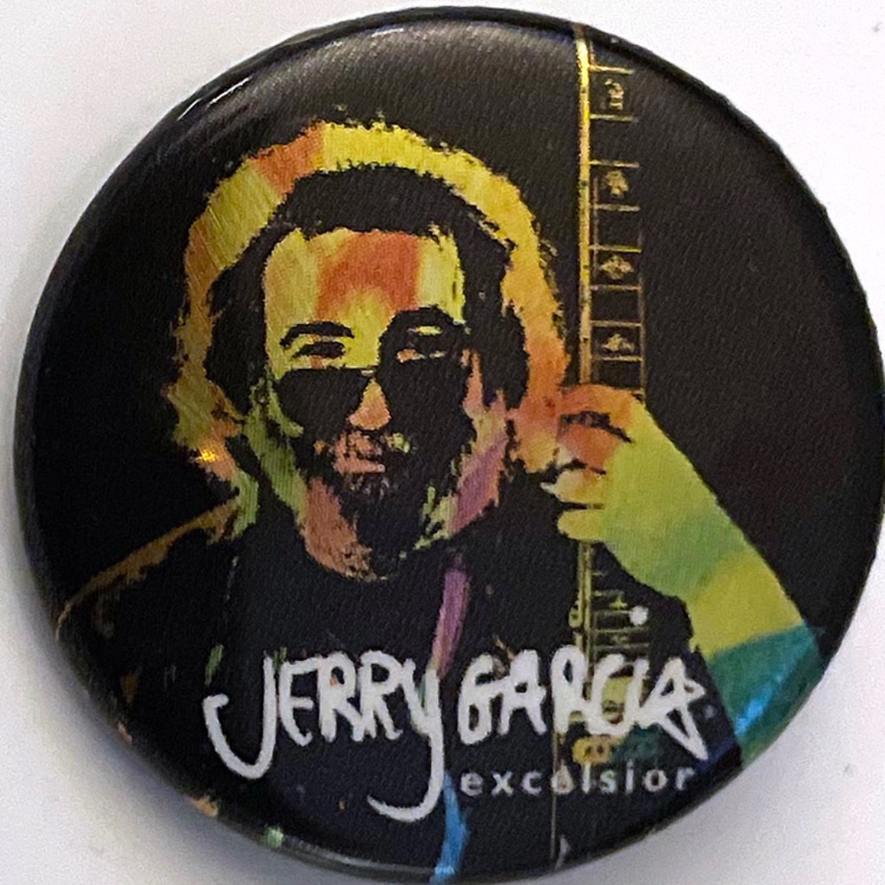 Jerry Garcia (Grateful Dead) Excelsior pin-back button